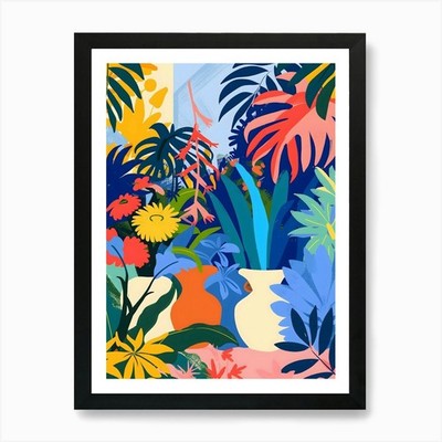Matisse inspiriert, tropischer Garten 2 gerahmte Wandbilder Poster Leinwanddruck Bild