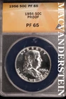 1956 Franklin Half Dollar-ANACS PF 65 Proof #SLM547