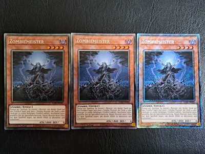 YU-GI-OH! Playset 3x Zombiemeister - Platinum Secret Rare - Zombie Master