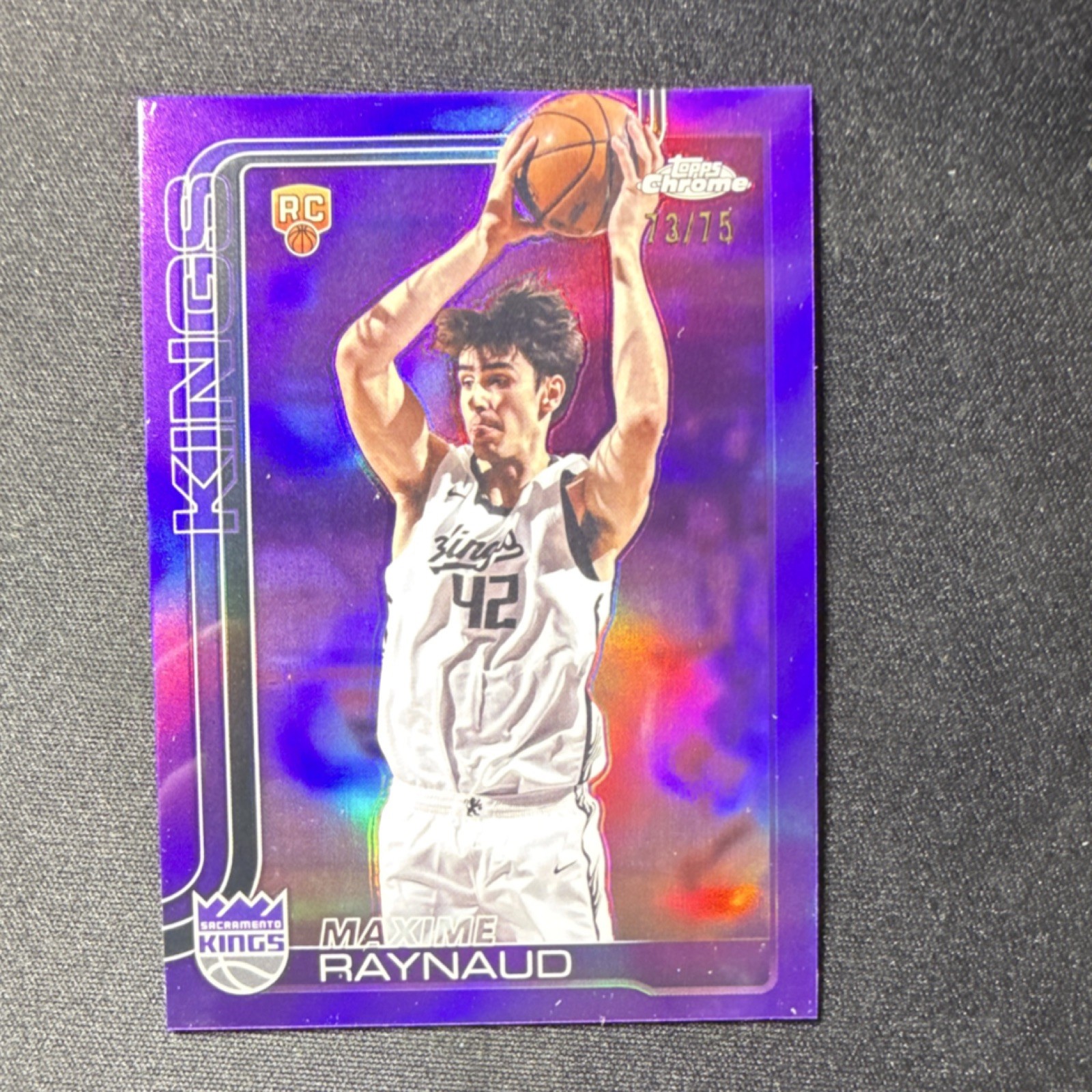 Topps Chrome Purple Refractor Maxime Raynaud Rookie /75 Kings 293 2025-26