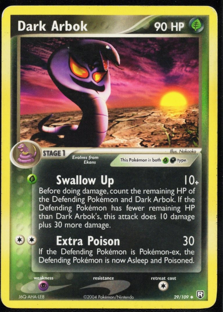 Dark Arbok 29/109 Uncommon EX Team Rocket Returns Pokemon Moderately Played
