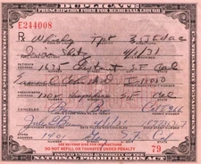Antique 4/1 1931 Prohibition Whiskey Prescription Doctor Pharmacy Bar California