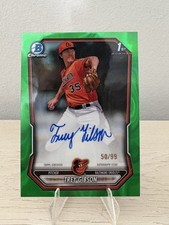 2026 Bowman Baseball Trey Gibson 1st Bowman Chrome Green Lava Auto /99