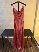 Lulus Satin Long Pink Flower Dress NWT Never been worn Size XL