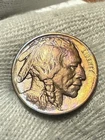1915 P 5c Buffalo Nickel AU+++*Philadelphia Mint Tough Date Coin Toned* Red Hue