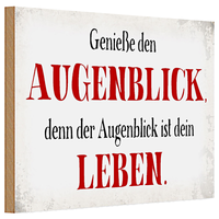 Holzschild Spruch 30X20Cm GenießE Den Augenblick Leben