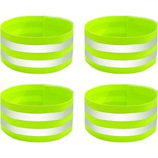 High Visibility Reflective Armbands Ankle Bands Set Adjustable Reflective Straps