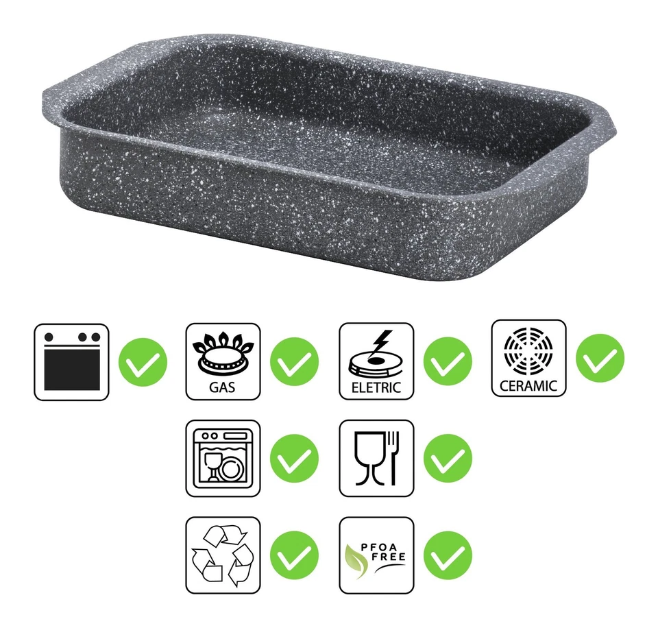 Aeternum Lasagnera Alluminio antiaderente (30x22cm) MADAME PETRAVERA Grigio - Immagine 2 di 2