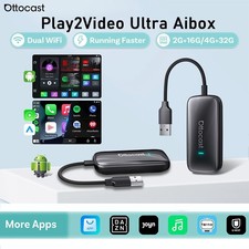 3IN1 Ottocast P2V Ultra Car Video Aibox Wireless CarPlay/Android Auto YT Netflix