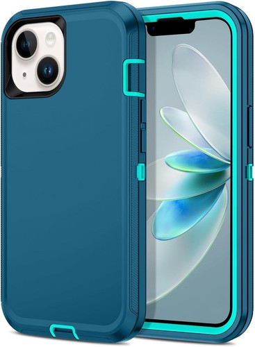 Hucasok Dual Layer Case for Apple iPhone 14 Plus/15 Plus - Teal