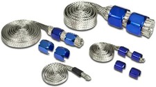 Radiator Hose Sleeving Kit Stainless Steel Braided Dress-up Hose Cover Blue Radiator Hose Sleeving Kit Stainless Steel Braided Dress-up Hose Cover Blue