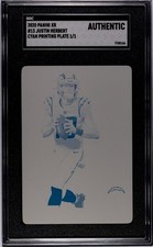 2020 Panini Xr Justin Herbert ROOKIE Cyan Printing Plate 1/1 SICK CARD!