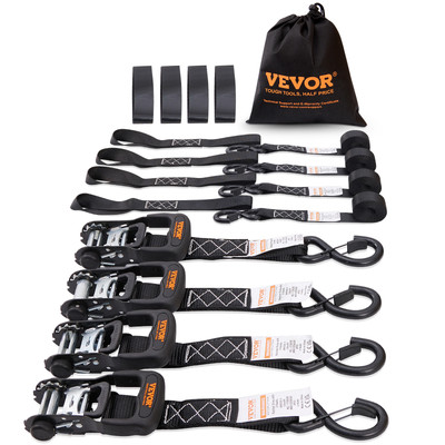 VEVOR 4 Pack Ratchet Tie Down Straps 5208 lbs 1.6'' x 8' Heavy Duty for Cargo