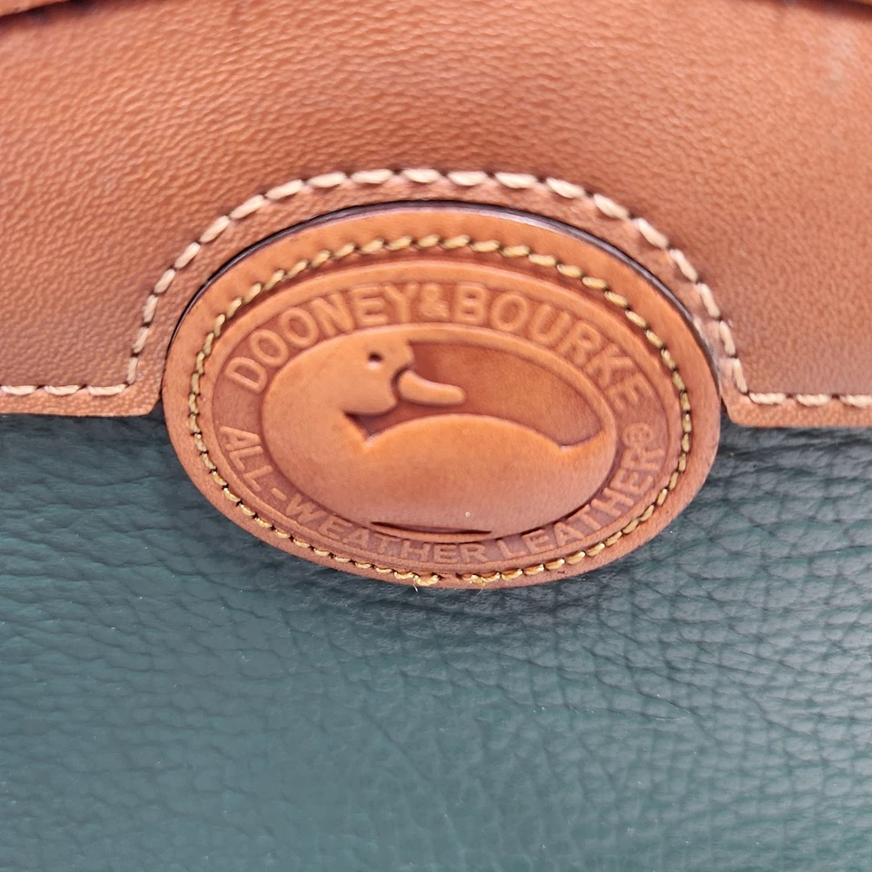 Bolso Bandolera Dooney & Bourke Todo Clima Cuero Verde Marrón De Colección Foto 2 de 4