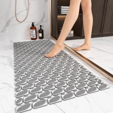 Non-Slip Shower Mat Bathtub Floor Rug with Suction Cups Dark Grey 36x16 In