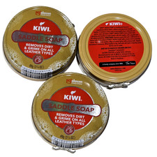3 Pack Kiwi Saddle Soap Removes Dirt  Grime On All Leather Types 3  oz.