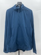 C9 by Champion Blue Mock Neck Quarter Zip Pullover Sweatshirt - Size L