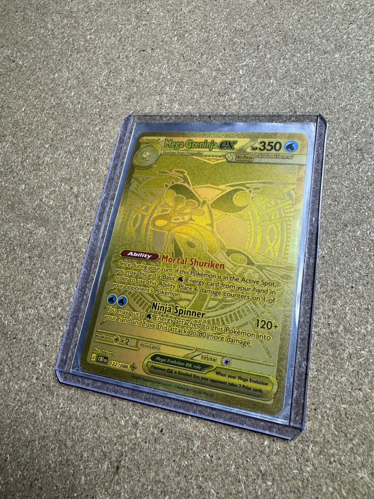 Mega Greninja ex MUR Gold 120 Ninja Spinner Pokemon TCG USA NM US SELLER