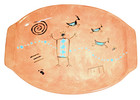 Southwest Rock Art Ellen Peebler (?) Studio Art  Pottery Plate 11.5" x 8.5" — photo 1