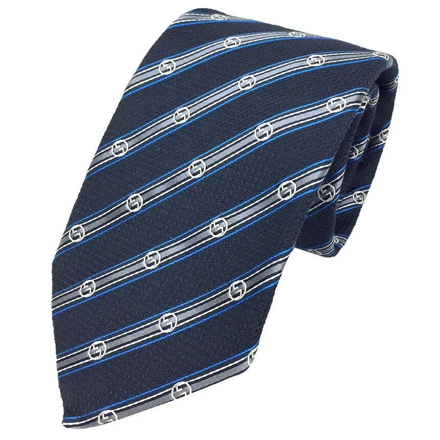 GUCCI cravate GG rayures vêtements homme accessoires neuf ancien aq10122
