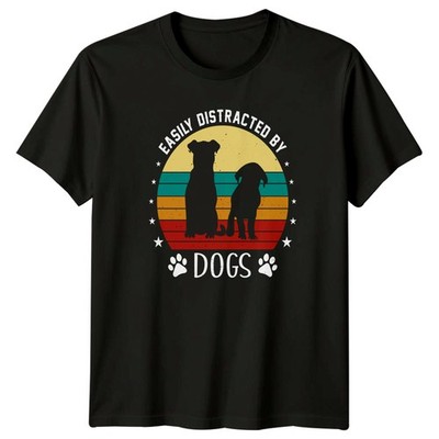 Leicht abgelenkt von Hunden T-Shirt Hundeliebhaber Hunde Geburtstag Geschenk für Sie und Ihn