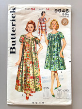 Vintage 60s Butterick 9946 Sewing Pattern Misses' MUU MUU Size 14 UNCUT FF