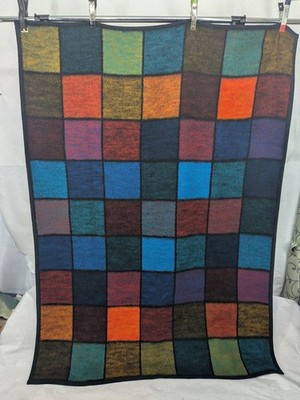 VTG Biederlack Jewel Color Stained Glass Throw Blanket 75''x53  Modern USA