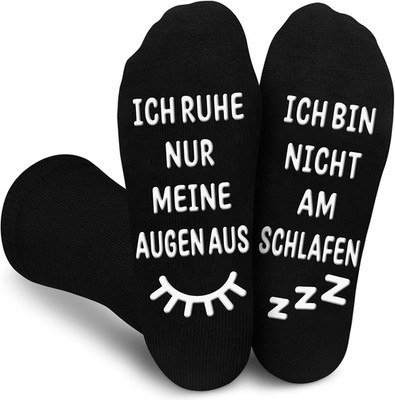 Geschenk Socken mit Spruch, Ich Bin Nicht Am Schlafen Ich Ruhe Nur Meine Augen A
