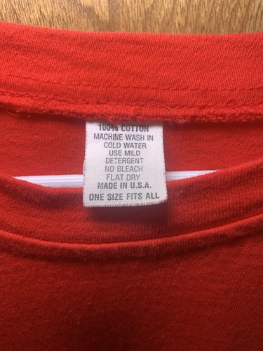 Vintage Vogue Red Cotton Long Sleeve Shirt Stamped Logo One Size Fits All - Picture 4 of 7