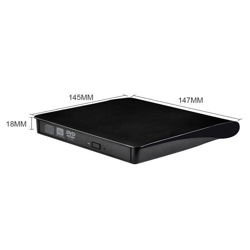 Slim External CD/DVD Drive USB 3.0 Player Burner Reader Writer for Laptop PC MAC - Image 3 of 4
