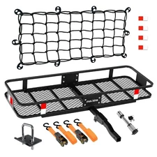 Mockins Hitch Mount Cargo Carrier & Net, 60” L X 20" W X 6” H