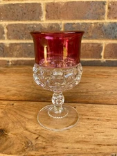 Kings Crown Cranberry Flashed Thumbprint Goblet 5.5” Replacement