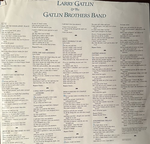 LARRY GATLIN & THE GATLIN BROTHER's BAND-Pre-Owned LP HELP YOURSELF..VG+/VG+ - Imagen 5 de 6
