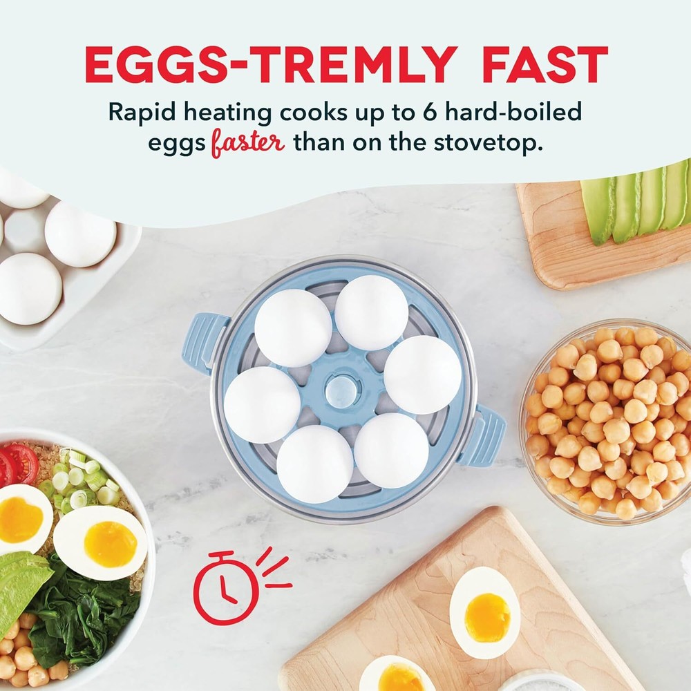 6-Capacity Electric Rapid Egg Cooker for Hard Boiled and Poached Eggs 6-Capacity Electric Rapid Egg Cooker for Hard Boiled and Poached Eggs
