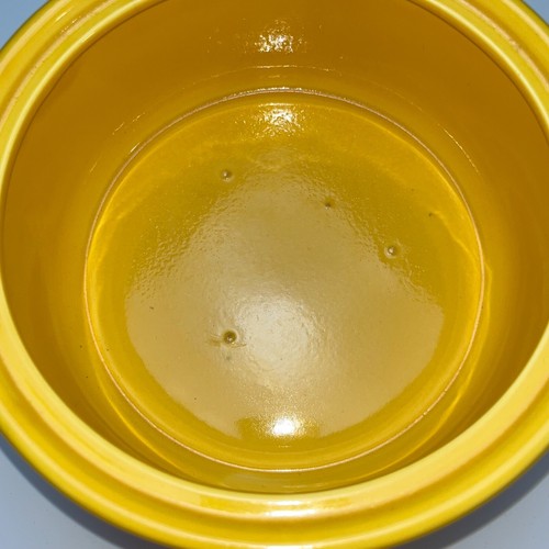 MCM Ceramic Covered Dish 1.5 Quart Casserole Retro Yellow Big Knob Vintage Japan - Picture 7 of 14