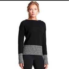 Athleta Brindle Border 100 wool Sweater, size M