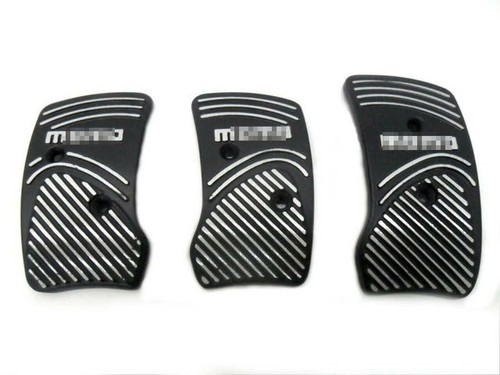 Black Aluminium Non Slip Sport Pedal Brake Pad Covers Manual Car 3 PC - Bild 2 von 7