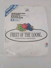 1986 Vintage Nos Fruit Of The Loom White T-Shirt 3 Pack XXXL Size 54-56