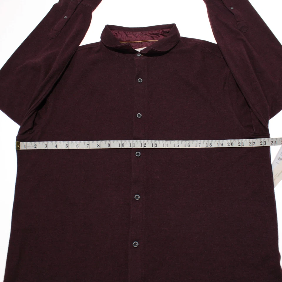 Fundamental Coast NWT Andy Casual Button Down Shirt Size XL in Oxblood Red - Image 4 of 4