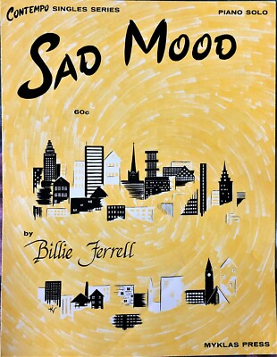 rare SAD MOOO By  BILLE FERRELL - PIANO SOLO SHEET MUSIC