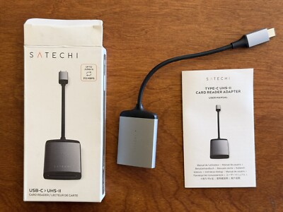 Satechi USB Type-C UHS-II SD/micro SD Card Reader Adapter, Space Gray #STTCU3CRM