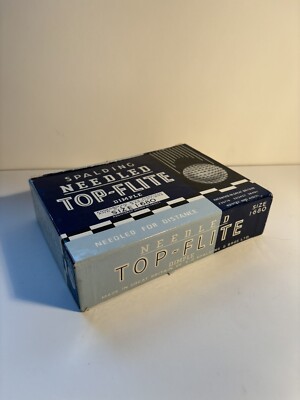 EMPTY VINTAGE GOLF BALL BOX 12 SPALDING NEEDLED TOP-FLITE MESH GOLF BALLS Tour