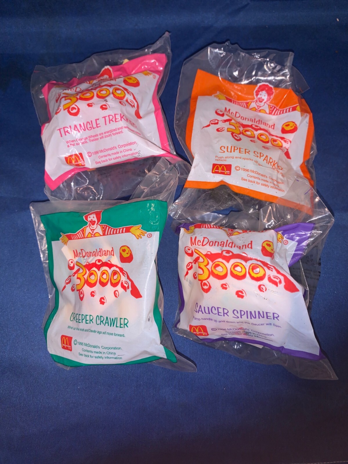 McDonaldland New Zealand Fast Food Toy Set 1996 Year 3000 Complete Set of 4 RARE