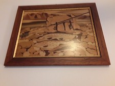 QUADRO IN LEGNO INTARSIATO di A. CHIODELLI - "Prede di pesca"