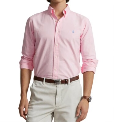 Polo Ralph Lauren Men's Pink Garment Dyed Oxford Big & Tall Shirt