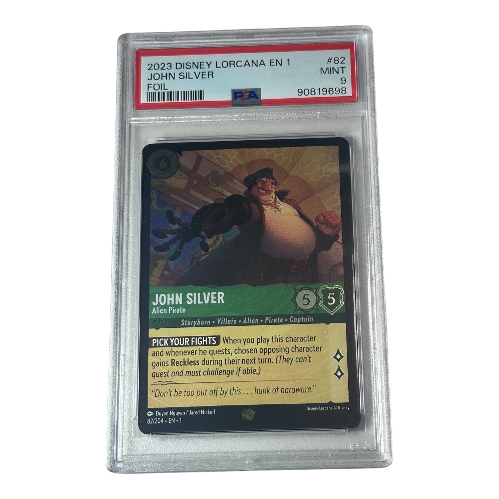 2023 Disney Lorcana The First Chapter John Silver - Alien Pirate #82 FOIL PSA 9
