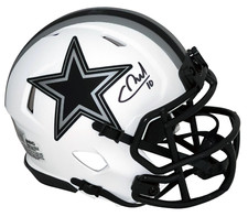 COOPER RUSH AUTOGRAPHED SIGNED DALLAS COWBOYS LUNAR SPEED MINI HELMET BECKETT