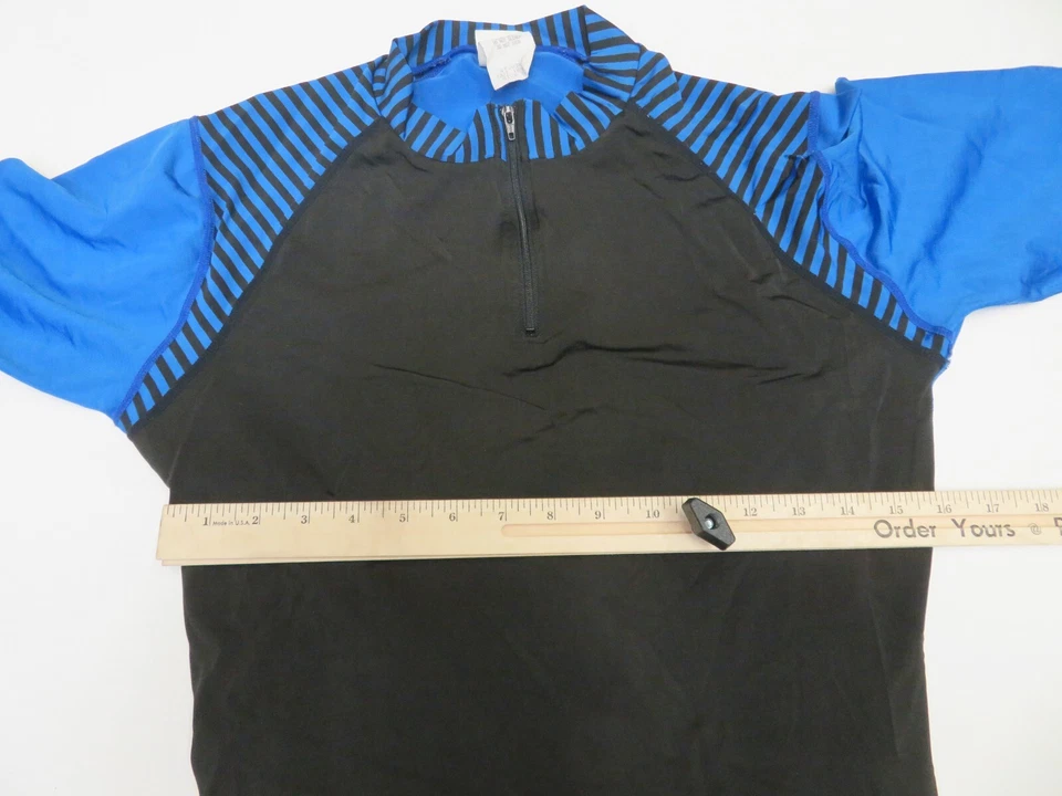 Vintage Helly Hansen Cycling Jersey Mens Large Bike Blue Black Striped Tight — 第 2/4 张图片