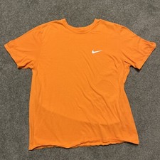 Men  s XL The Nike Tee Orange Cotton Printed Swoosh Logo Graphic T Shirt Top Tee