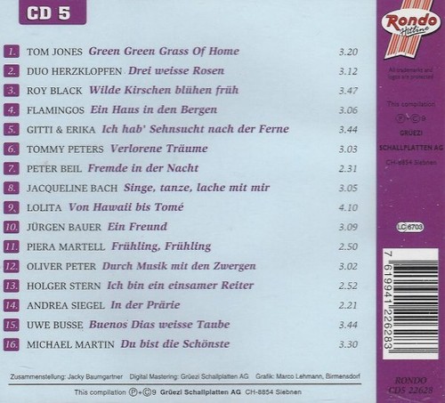 Schlager Power CD 5, Flamingos, Tommy Peters, Jacqueline Bach, Jürgen Bauer u.m. - Bild 2 von 2